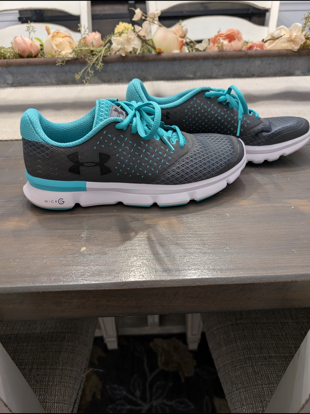 Under Armour Gray & Teal Athletic Sneakers